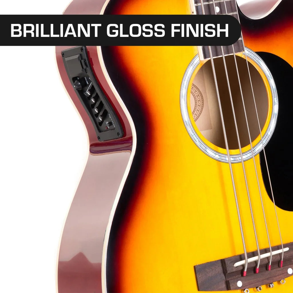 Karrera 43in Acoustic Bass Guitar Sunburst - Audio & Video