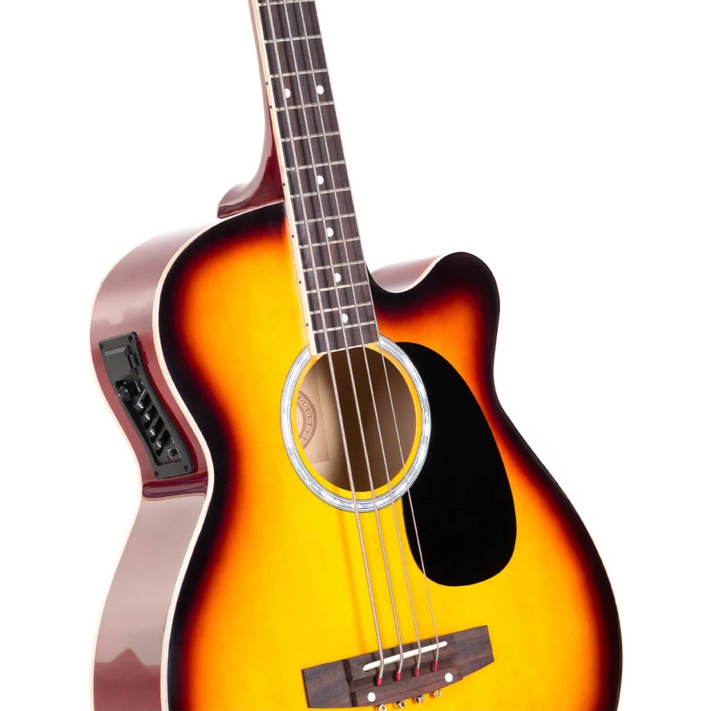 Karrera 43in Acoustic Bass Guitar Sunburst - Audio & Video