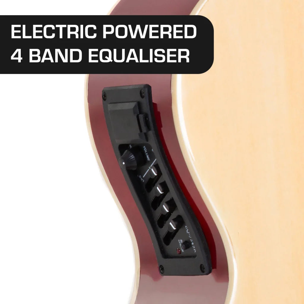 Karrera 43in Acoustic Bass Guitar with electric pickup
