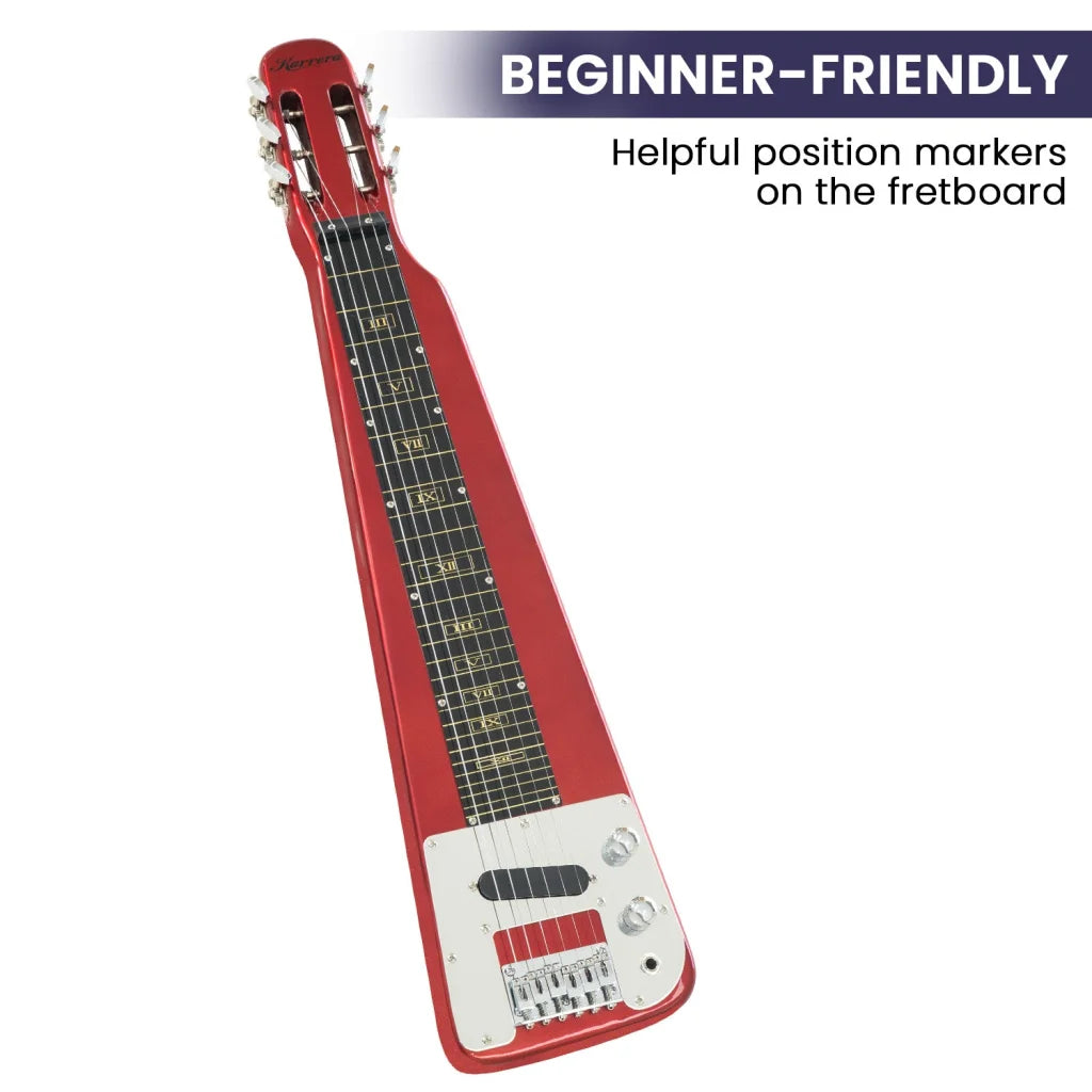 Karrera 6-String Steel Lap Guitar - Metallic Red - Audio &
