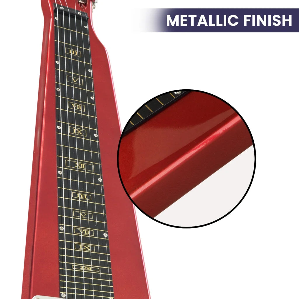 Karrera 6-String Steel Lap Guitar - Metallic Red - Audio &