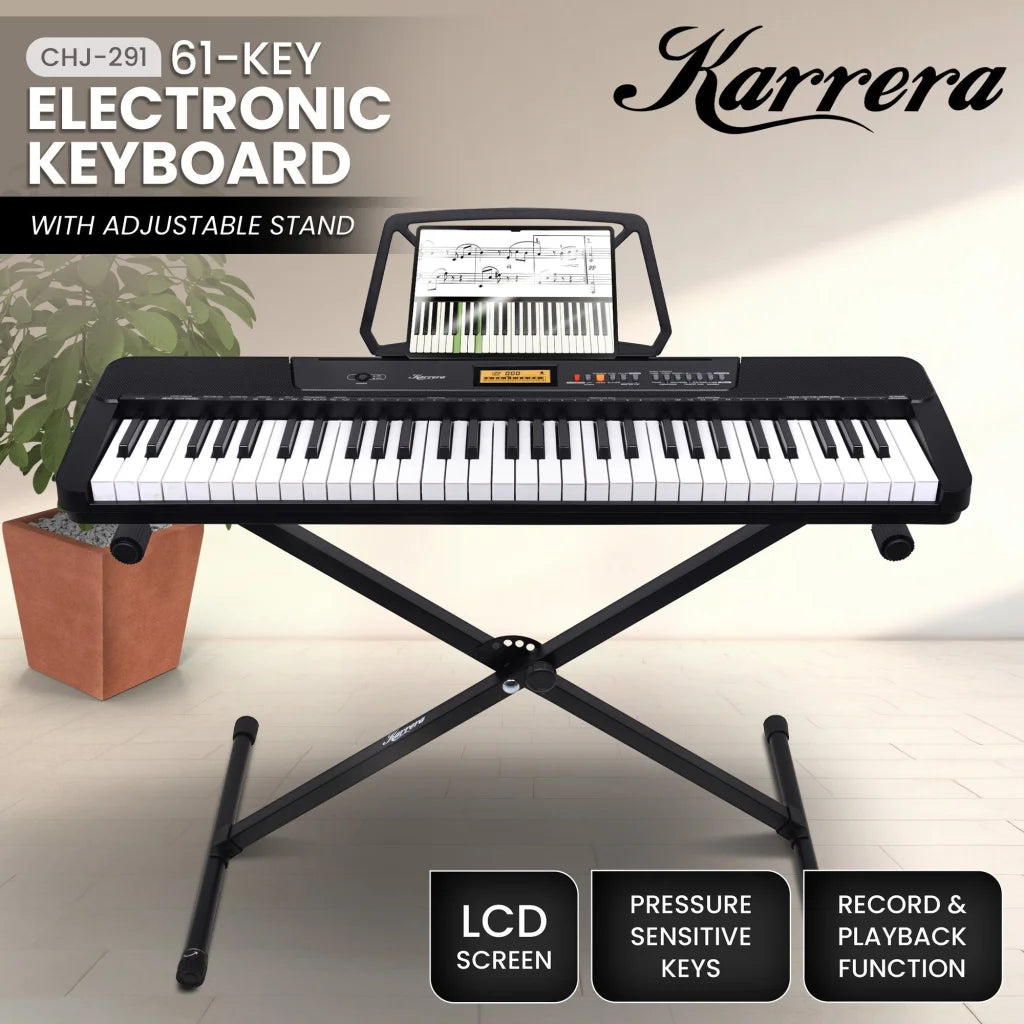 Karrera 61-Key Electronic Keyboard with LCD and Touch