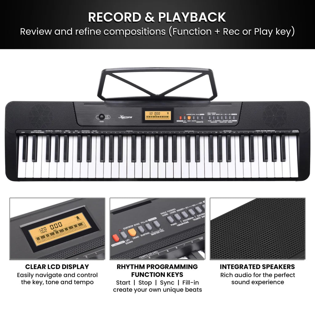 Karrera 61-Key Electronic Keyboard with LCD and Touch