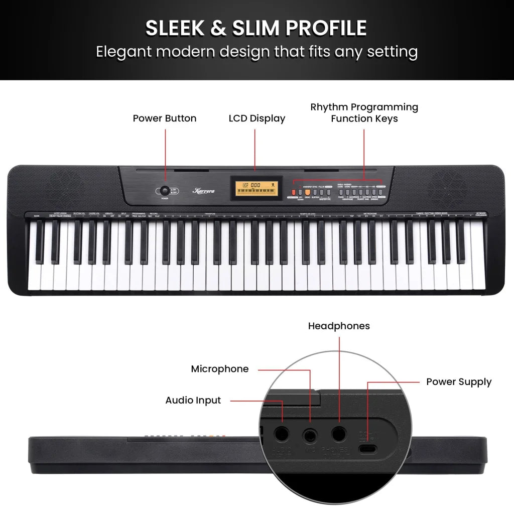 Karrera 61-Key Electronic Keyboard with LCD and Touch