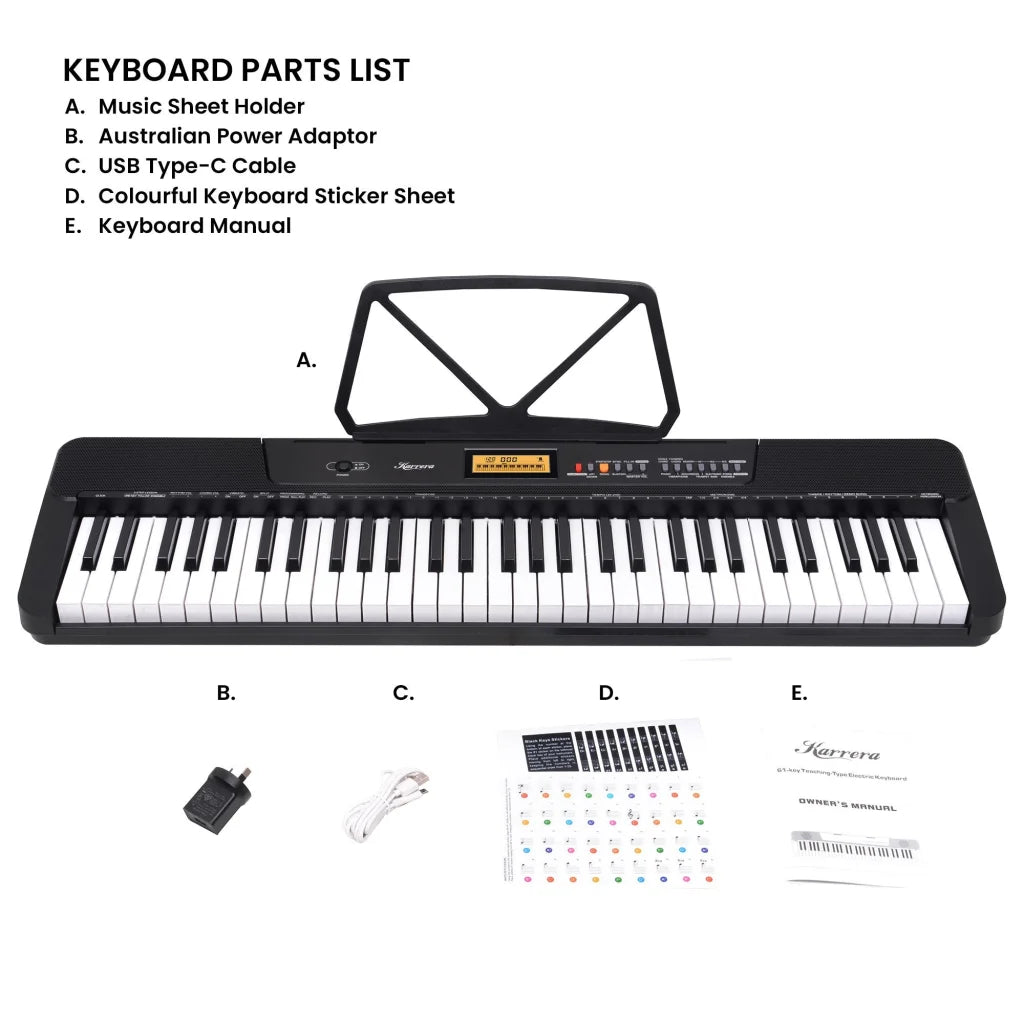 Karrera 61-Key Electronic Keyboard with LCD and Touch