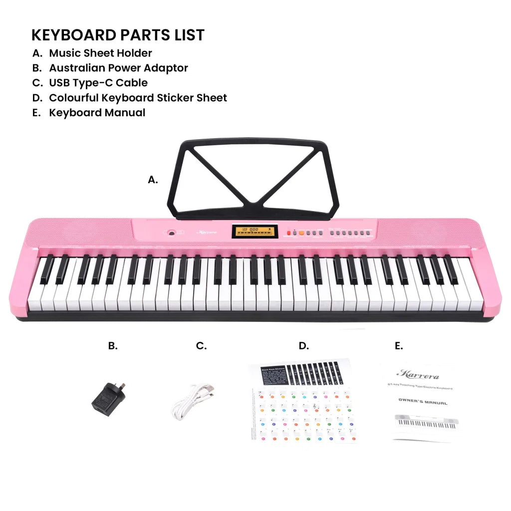 Karrera 61-Key Electronic Keyboard with LCD and Touch