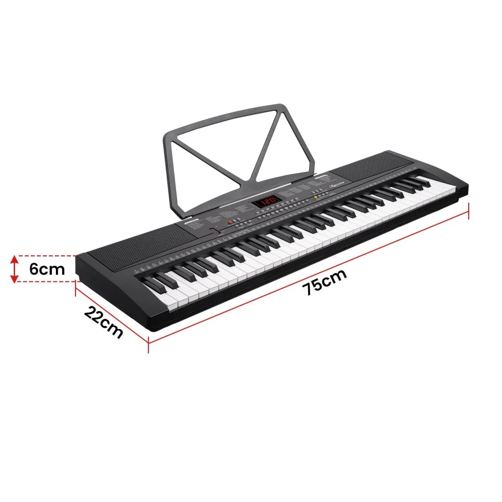 Karrera 61-key Electronic Led Keyboard 75cm Portable Piano