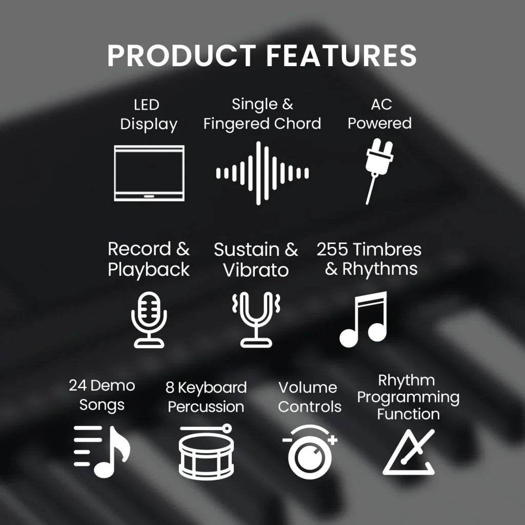 Karrera 61-key Electronic Led Keyboard 75cm Portable Piano