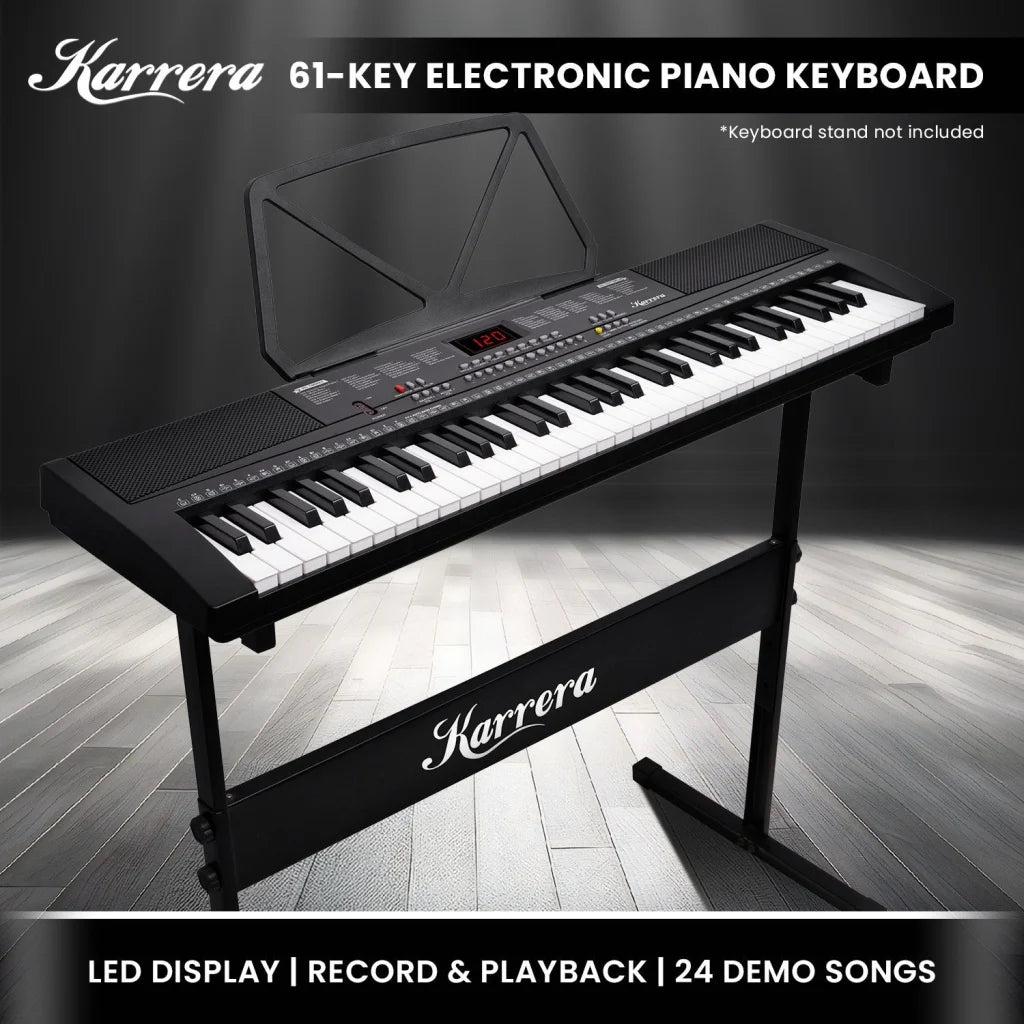 Karrera 61-key Electronic Led Keyboard 75cm Portable Piano