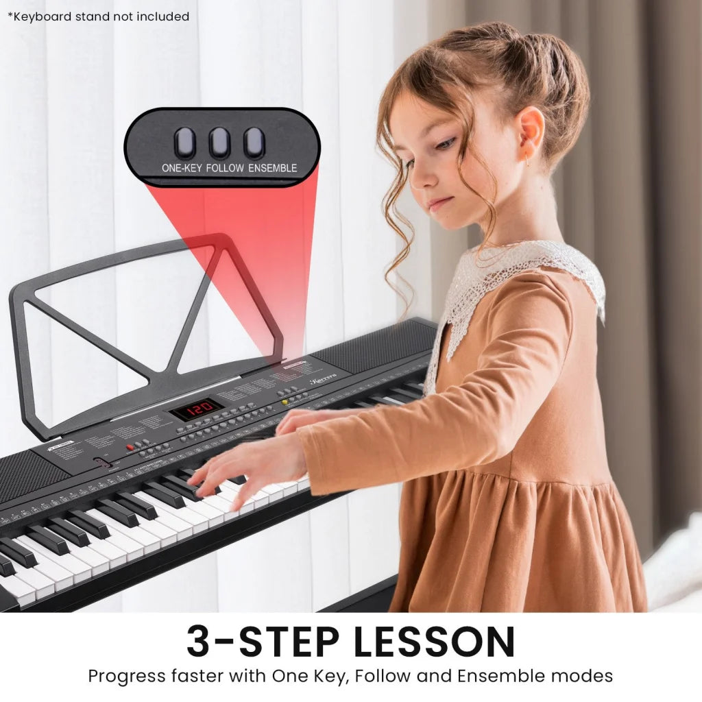 Karrera 61-key Electronic Led Keyboard 75cm Portable Piano