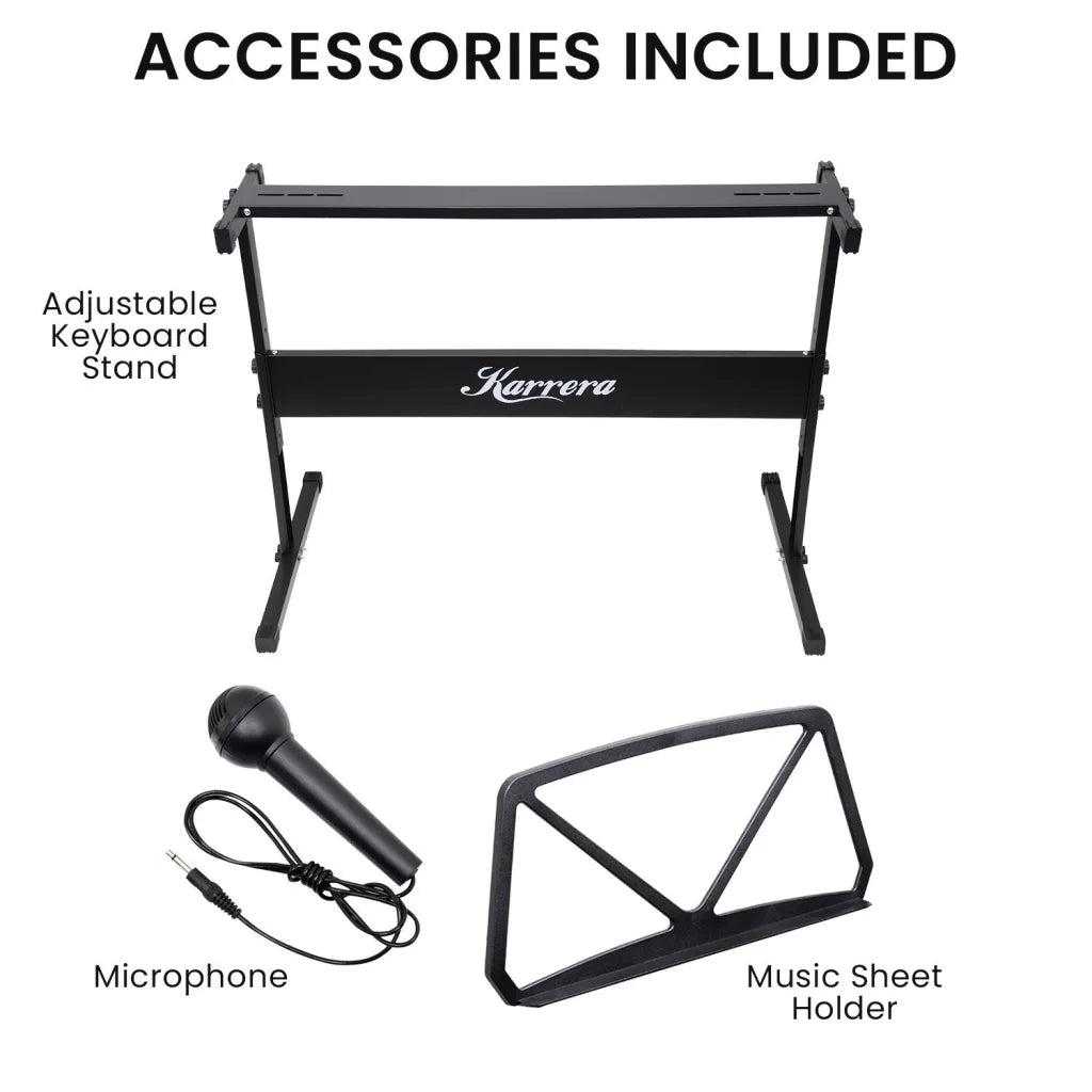 Karrera 61-Key Electronic Piano Keyboard 75cm with Stand