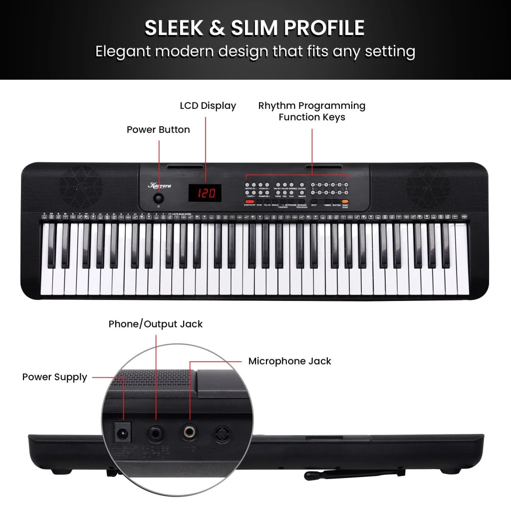 Karrera 61-Key Electronic Piano Keyboard with LED