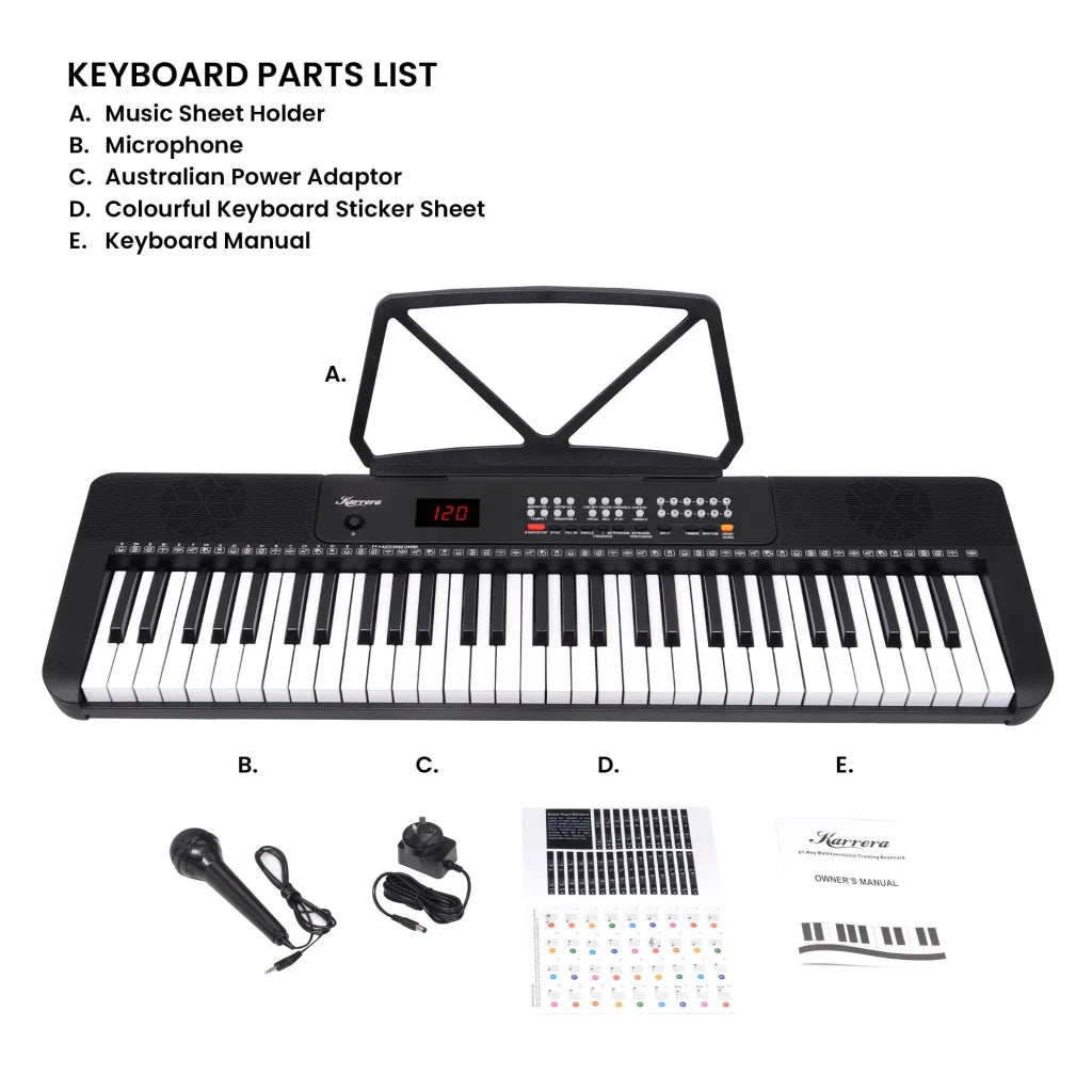 Karrera 61-Key Electronic Piano Keyboard with LED
