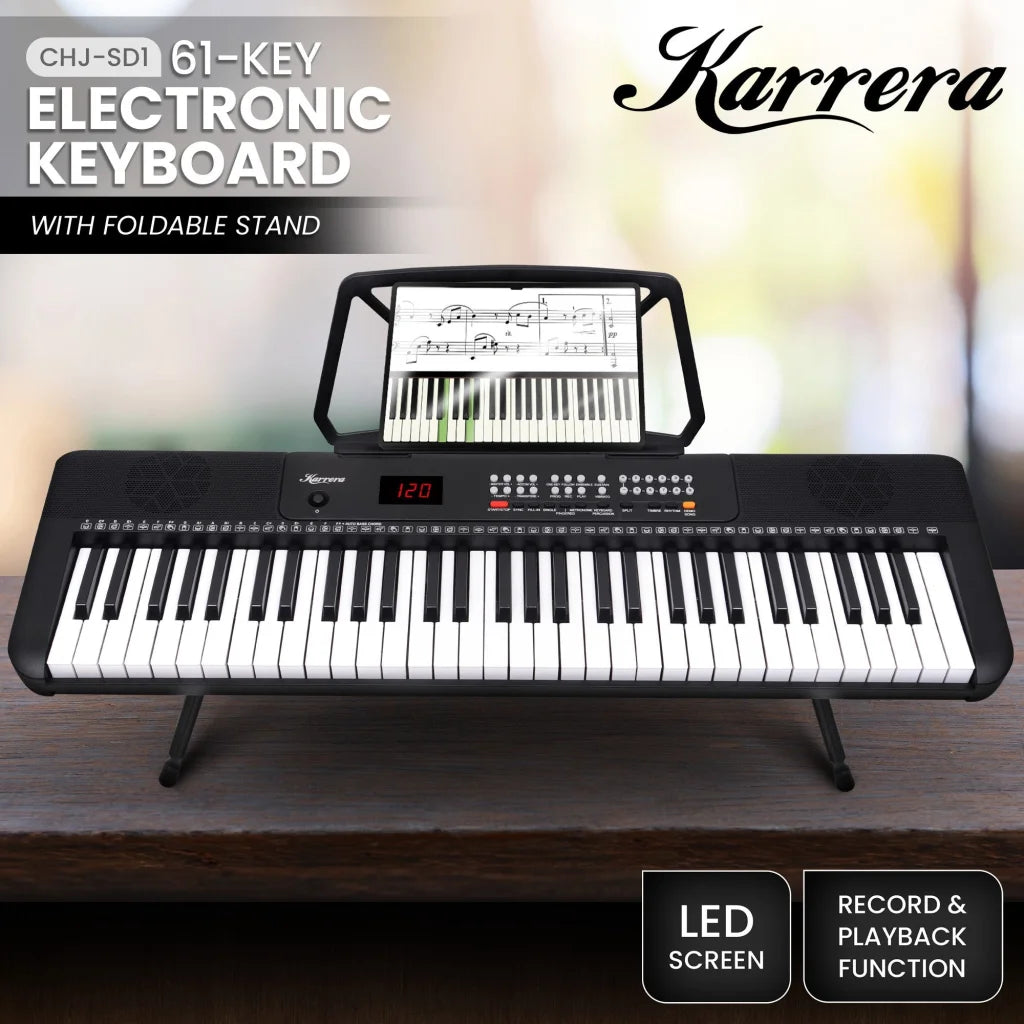 Karrera 61-Key Electronic Piano Keyboard with LED