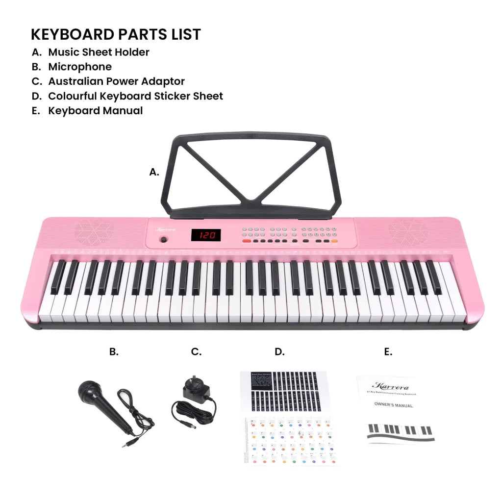 Karrera 61-Key Electronic Piano Keyboard with LED