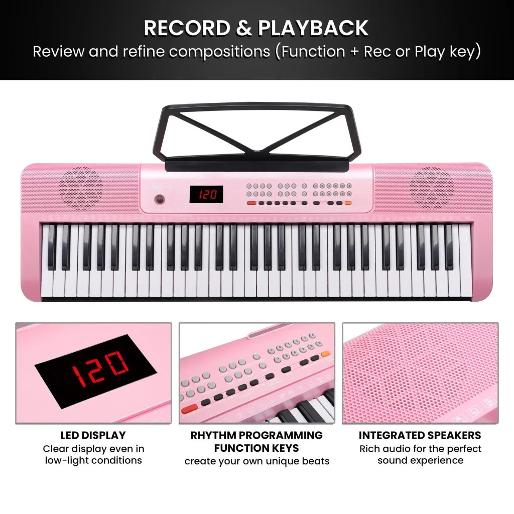 Karrera 61-Key Electronic Piano Keyboard with LED