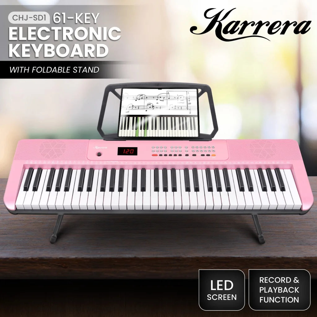 Karrera 61-Key Electronic Piano Keyboard with LED