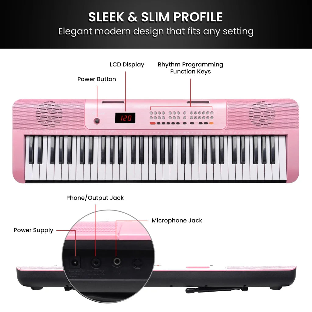 Karrera 61-Key Electronic Piano Keyboard with LED