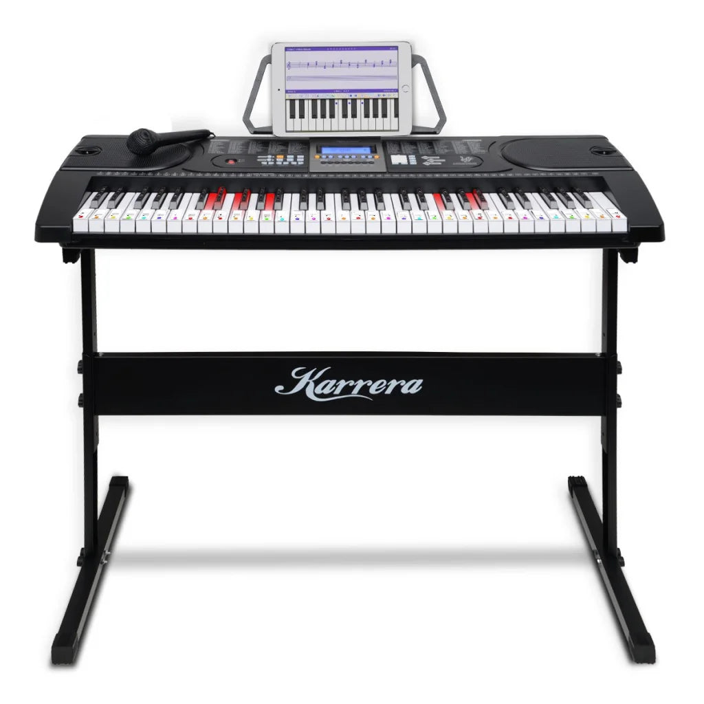Karrera 61 Keys Electronic LED Keyboard Piano with Stand