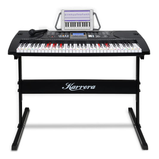Karrera 61 Keys Electronic LED Keyboard Piano with Stand