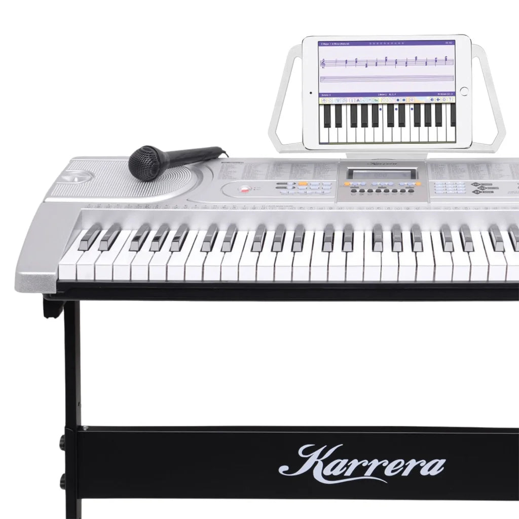 Karrera 61 Keys Electronic LED Keyboard Piano with Stand