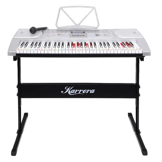 Karrera 61 Keys Electronic LED Keyboard Piano with Stand