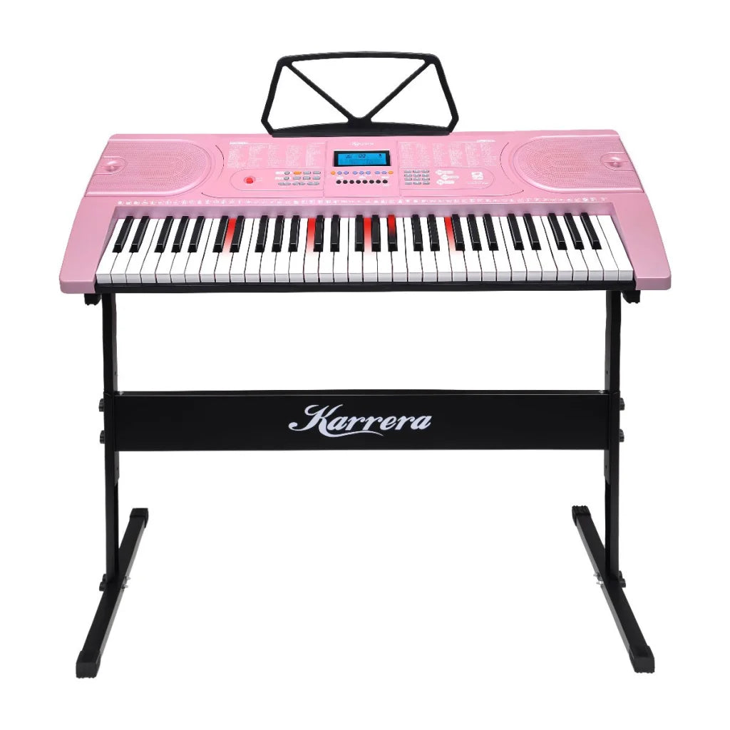 Karrera 61 Keys Electronic LED Piano Keyboard with Stand