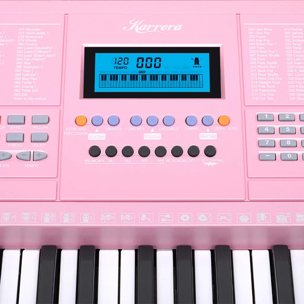 Karrera 61 Keys Electronic LED Piano Keyboard with Stand
