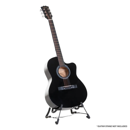 Karrera Acoustic Cutaway 40in Guitar - Black - Audio &