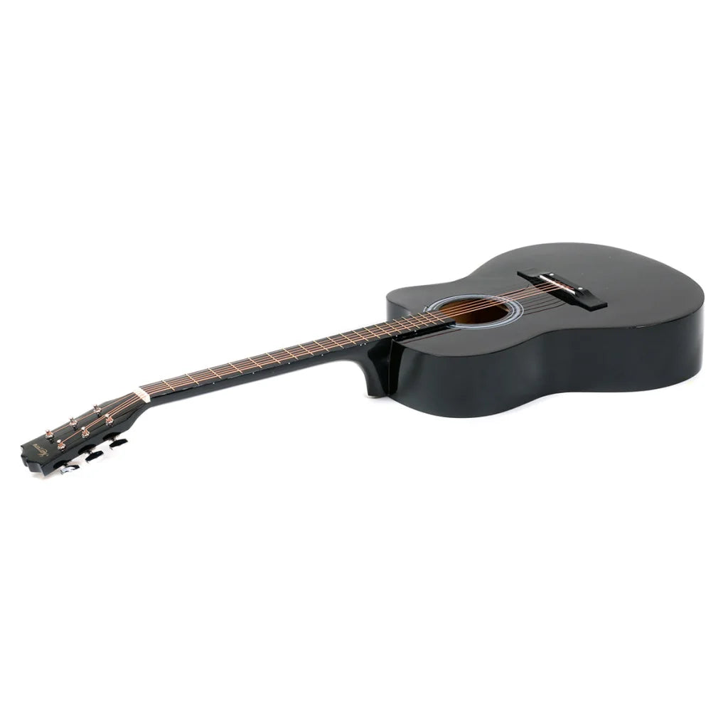 Karrera Acoustic Cutaway 40in Guitar - Black - Audio &