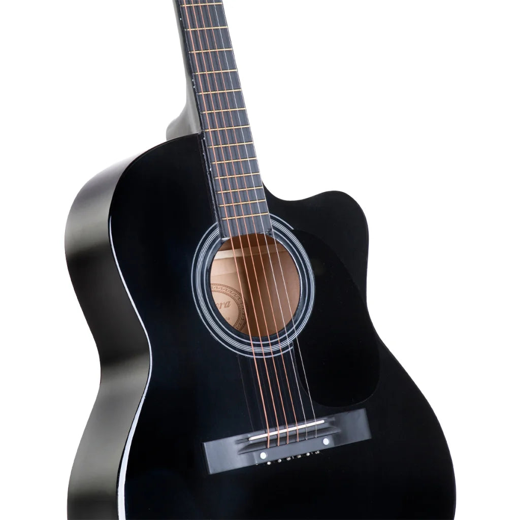 Karrera Acoustic Cutaway 40in Guitar - Black - Audio &