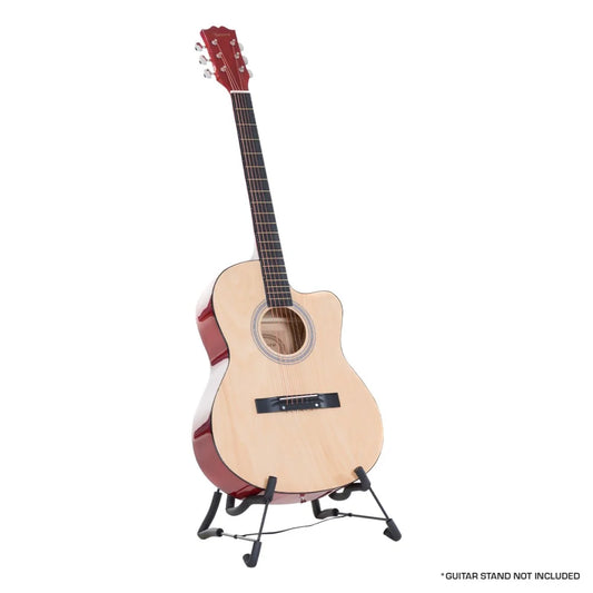Karrera Acoustic Cutaway 40in Guitar - Natural - Audio &