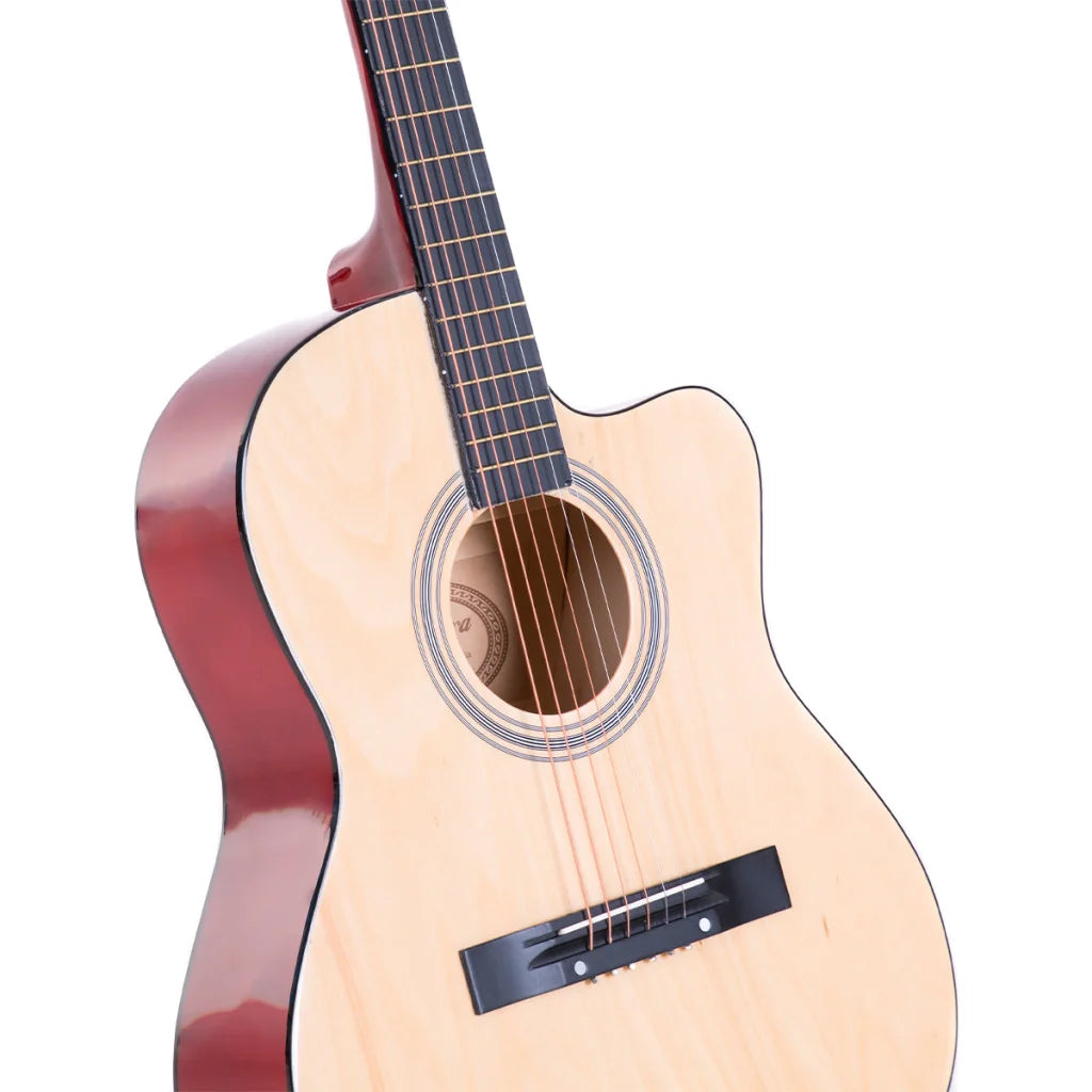 Karrera Acoustic Cutaway 40in Guitar - Natural - Audio &
