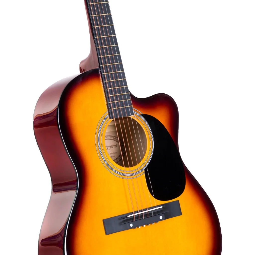 Karrera Acoustic Cutaway 40in Guitar - Sunburst - Audio &