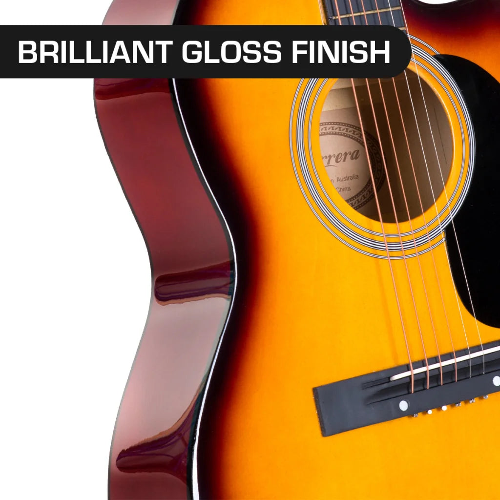 Karrera Acoustic Cutaway 40in Guitar - Sunburst - Audio &