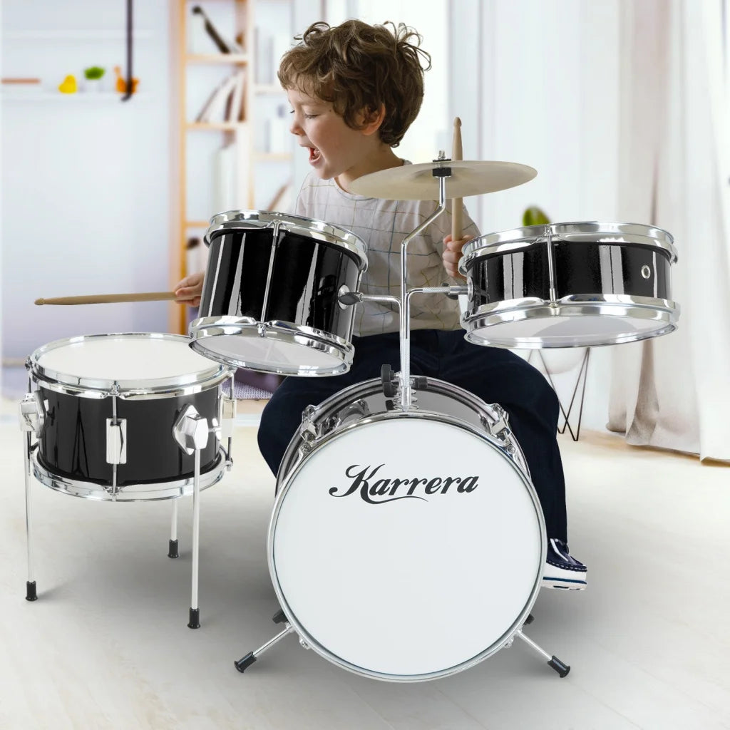 Karrera Children’s 4pc Drum Kit - Black - Audio & Video >