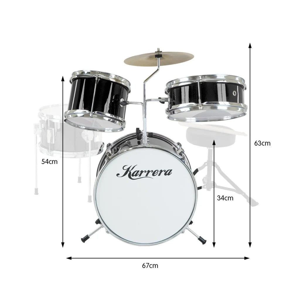 Karrera Children’s 4pc Drum Kit - Black - Audio & Video >