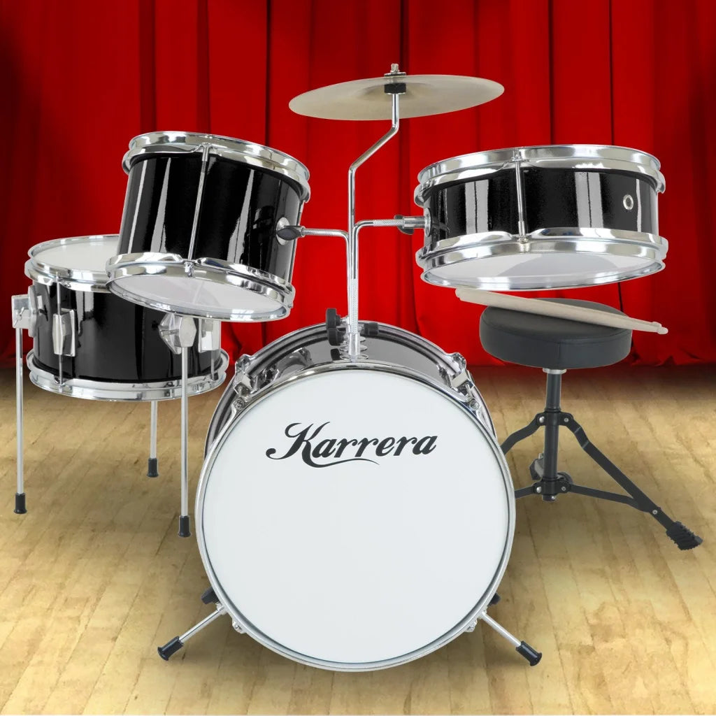 Karrera Children’s 4pc Drum Kit - Black - Audio & Video >