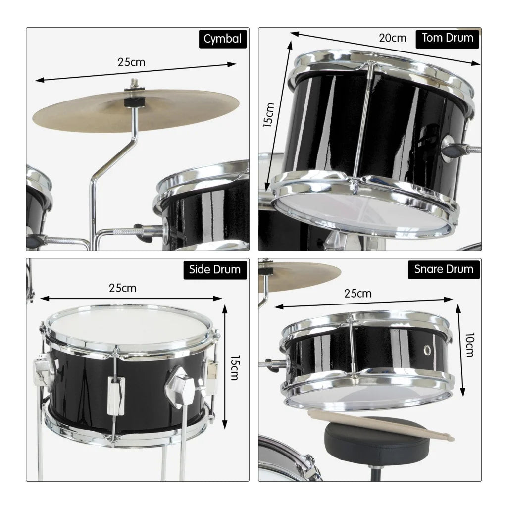 Karrera Children’s 4pc Drum Kit - Black - Audio & Video >
