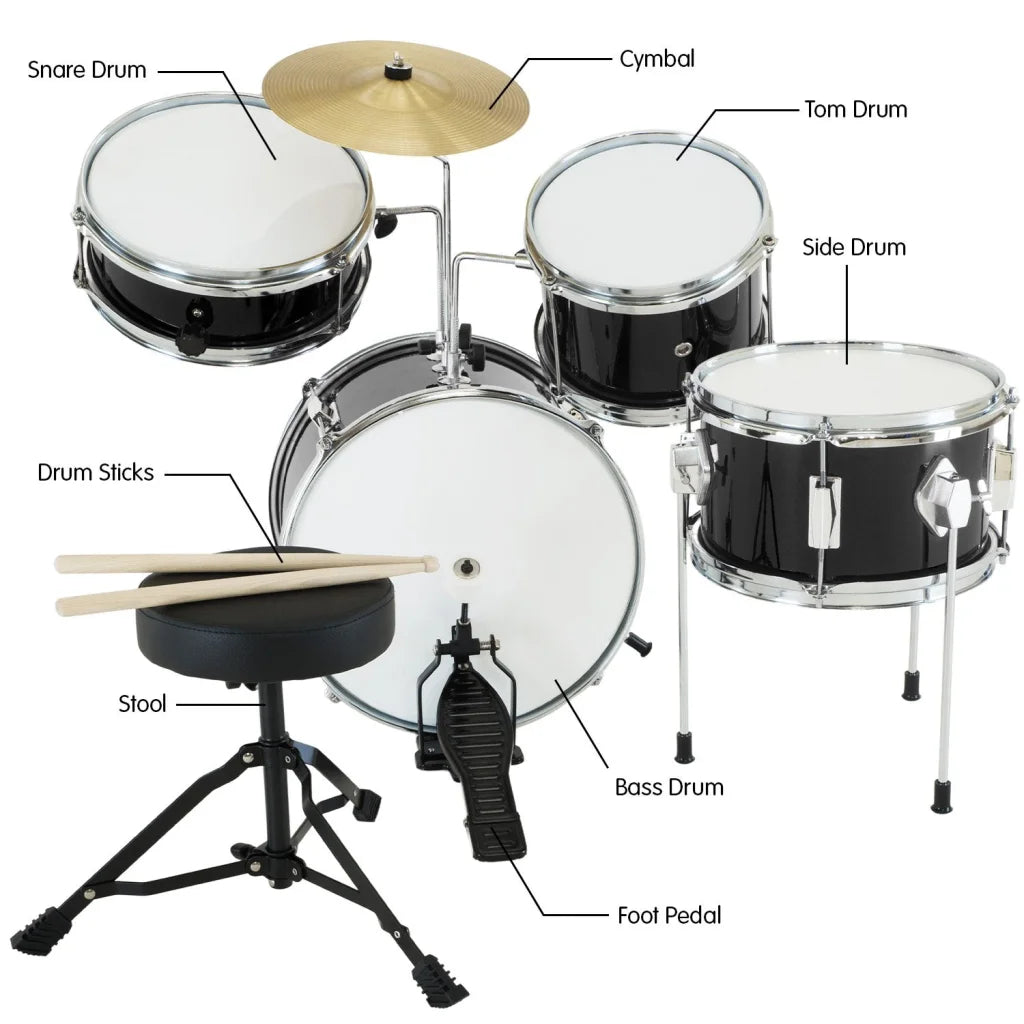 Karrera Children’s 4pc Drum Kit - Black - Audio & Video >