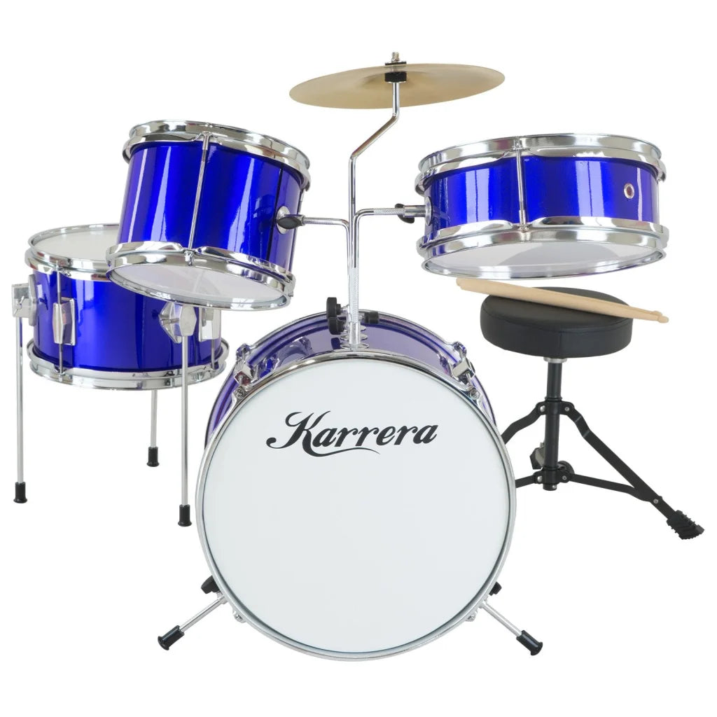 Karrera Children’s 4pc Drum Kit - Blue - Audio & Video >
