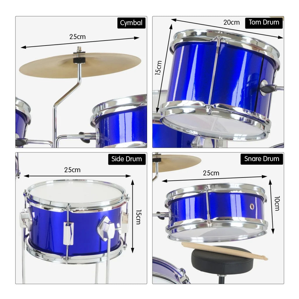 Karrera Children’s 4pc Drum Kit - Blue - Audio & Video >