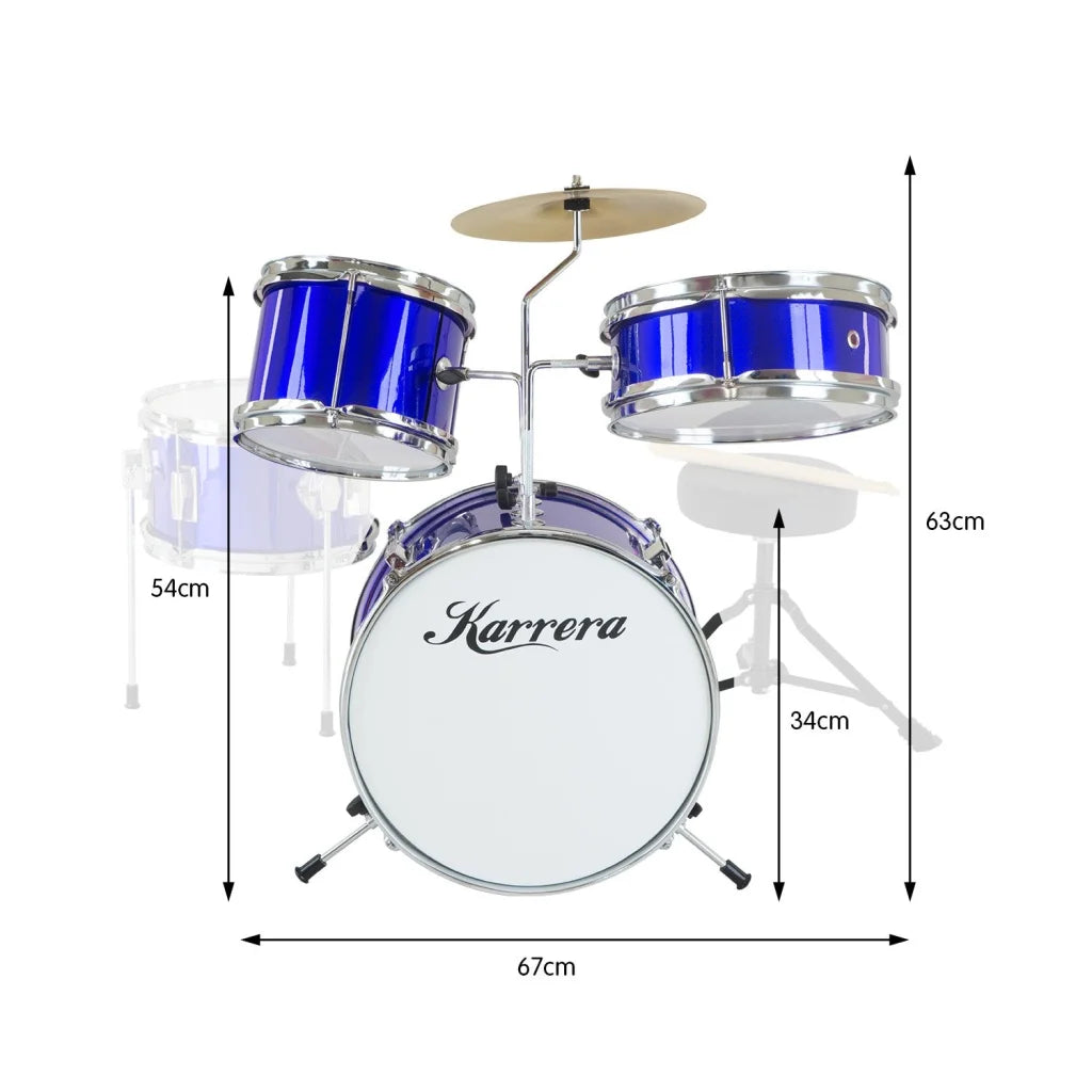 Karrera Children’s 4pc Drum Kit - Blue - Audio & Video >