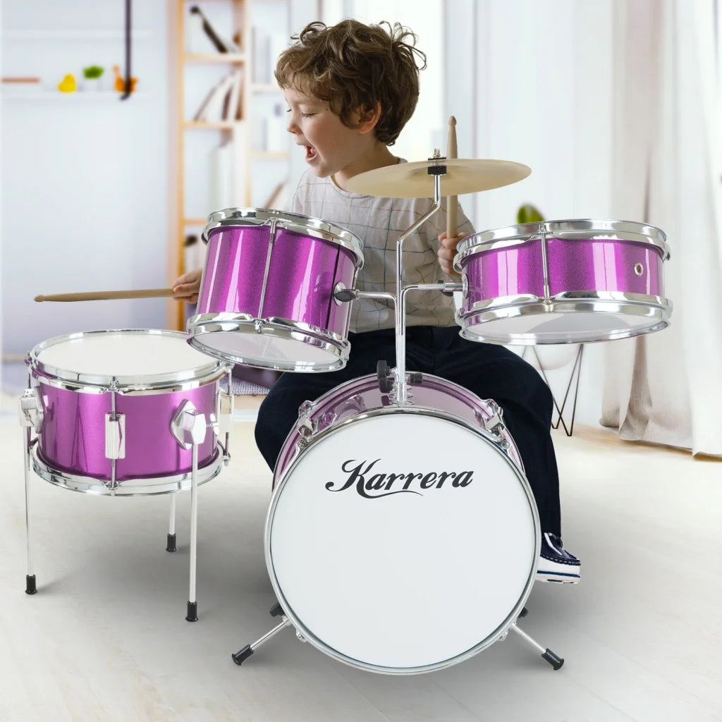 Karrera Childrens 4pc Drum Kit - Purple - Audio & Video >