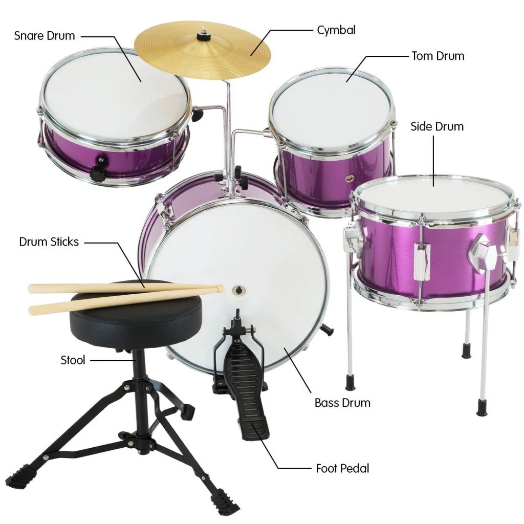 Karrera Childrens 4pc Drum Kit - Purple - Audio & Video >
