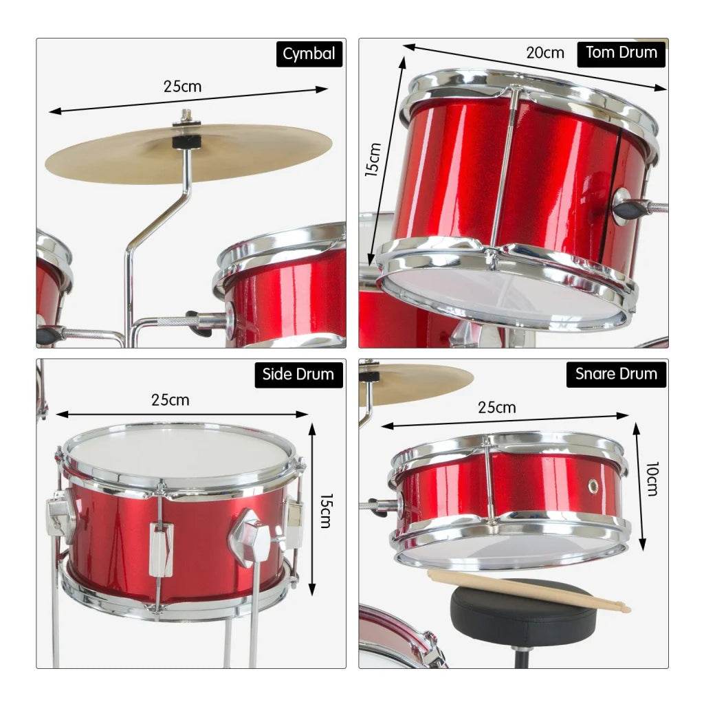 Karrera Children’s 4pc Drum Kit - Red - Audio & Video >