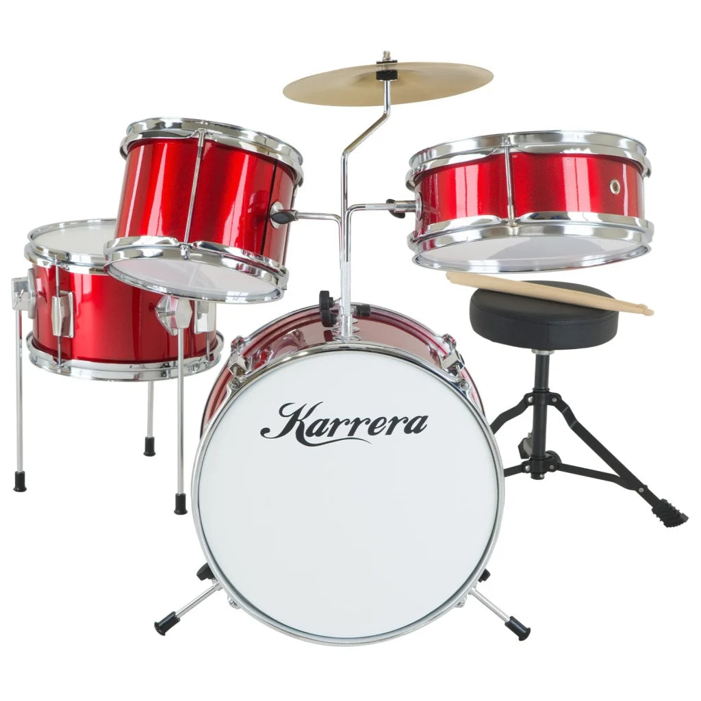 Karrera Children’s 4pc Drum Kit - Red - Audio & Video >