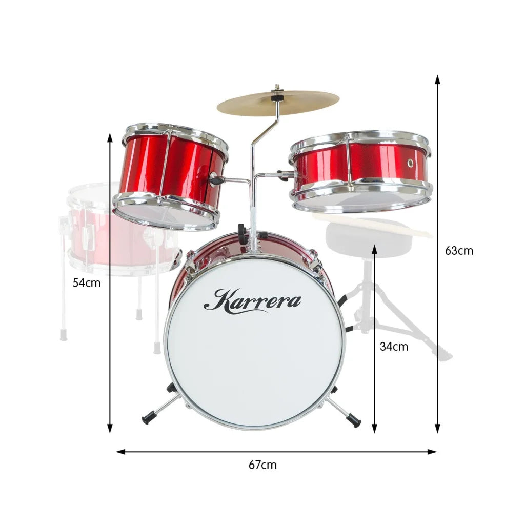Karrera Children’s 4pc Drum Kit - Red - Audio & Video >