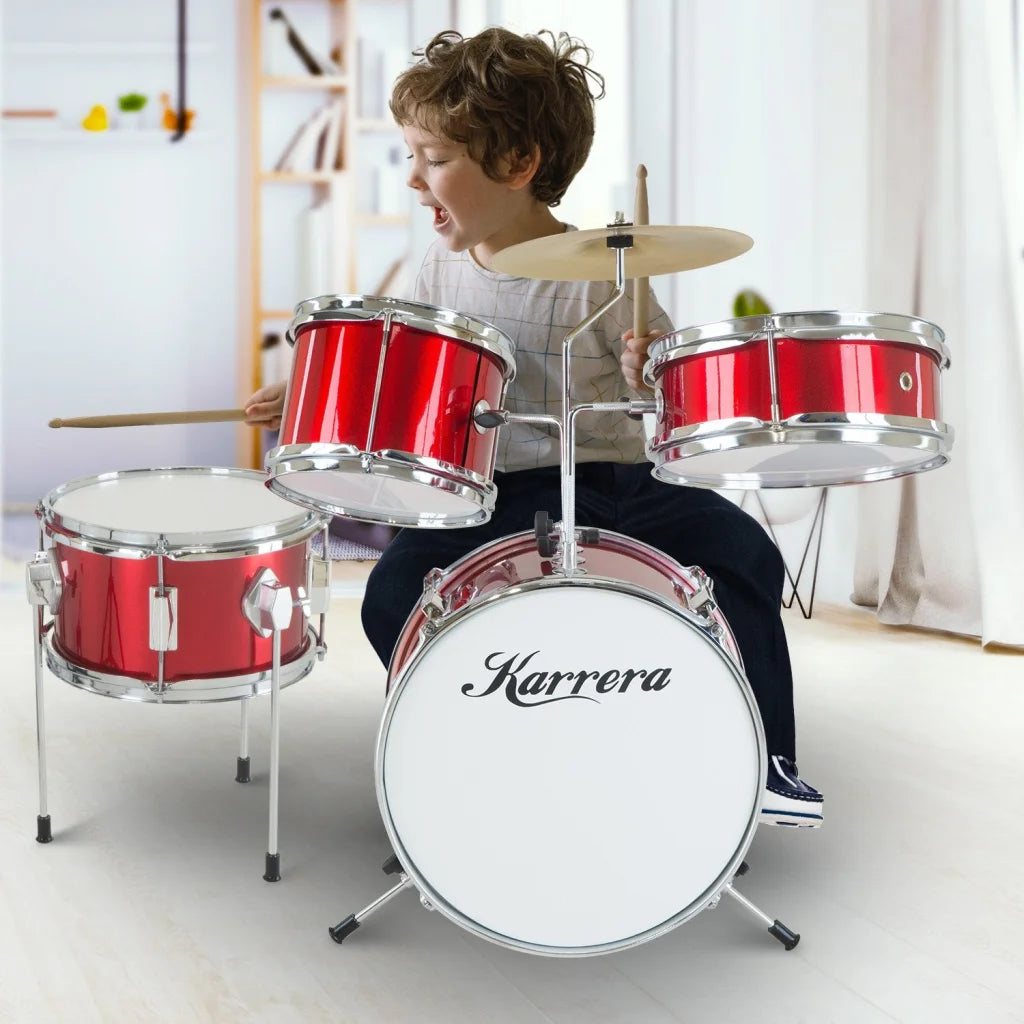 Karrera Children’s 4pc Drum Kit - Red - Audio & Video >
