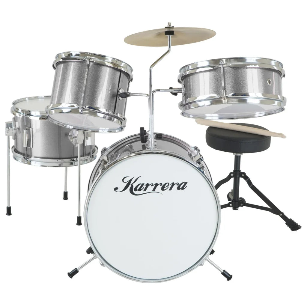 Karrera Childrens 4pc Drum Kit - Silver - Audio & Video >